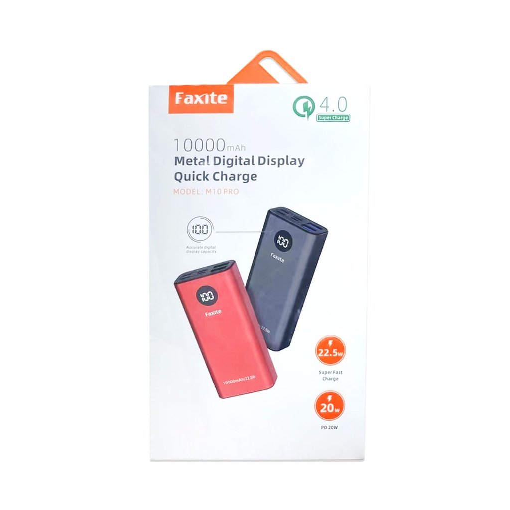 Faxite M10pro 10000mah 22.5w Metal Digital Display Quick Charge 4.0 Power Bank - 3 (1)