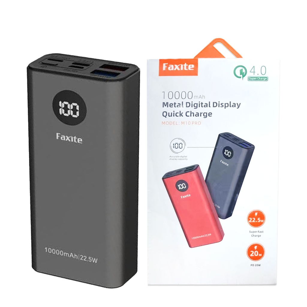 Faxite M10pro 10000mah 22.5w Metal Digital Display Quick Charge 4.0 Power Bank - 4 (1)