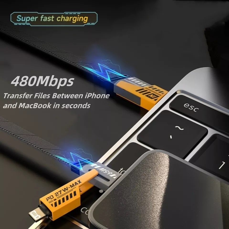 4 In 1 Multi Usb Pd Charging Cable (type-c To C, C To Lightning, Usb To C, Usb To Lightning) - 2
