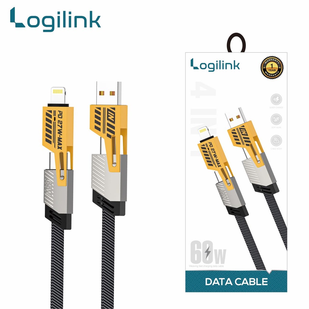4 In 1 Multi Usb Pd Charging Cable (type-c To C, C To Lightning, Usb To C, Usb To Lightning) - 4