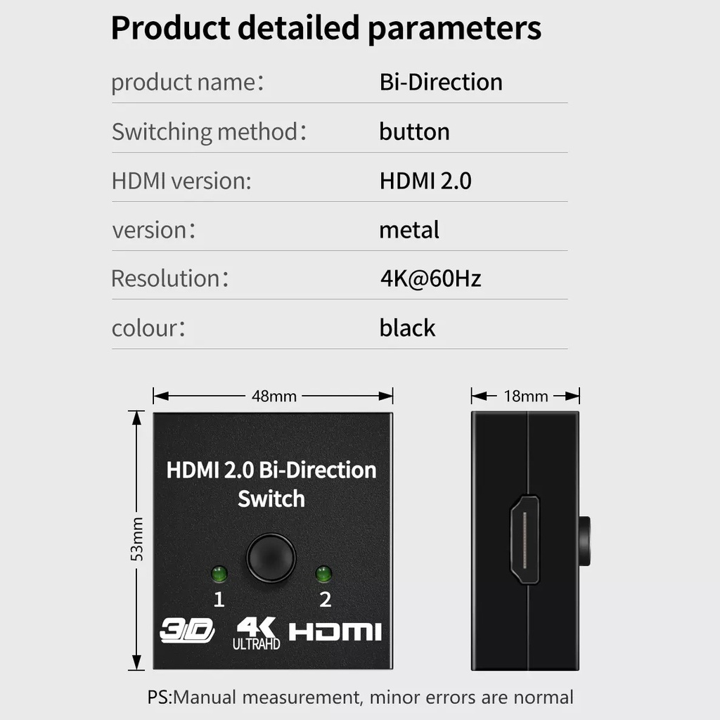 Hdmi Bi-direction Dual Function Switch And Hdmi Splitter - 4
