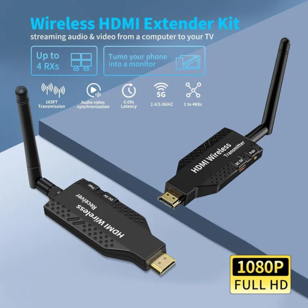 50m Wireless Hdmi Extender 1080p Video Transmitter Receiver - 2