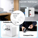 Iphone 14 Pro 2 Pin (us Pin) 50w Usb-c+c Power Adapter With Usb-c To Lightining Cable - 3