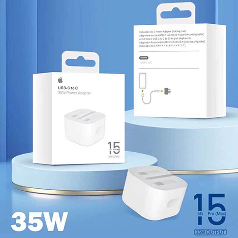 Iphone 15 Pro Max 3 Pin (uk Pin) 35w Usb-c Power Adapter (without Packing) - 3