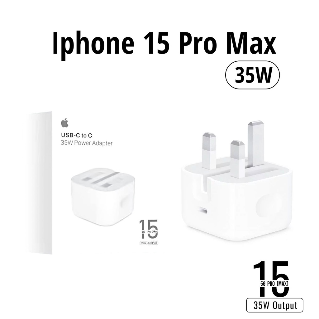 Iphone 15 Pro Max 3 Pin (uk Pin) 35w Usb-c Power Adapter (without Packing) - 4