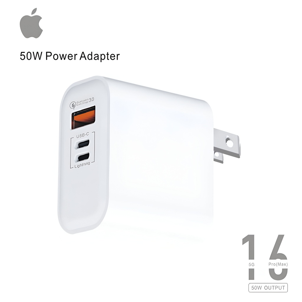 Iphone 16 Pro Max 50w Power Adapter With 3 Ports ( Usb-a Usb-c Or Lightning ) - 4