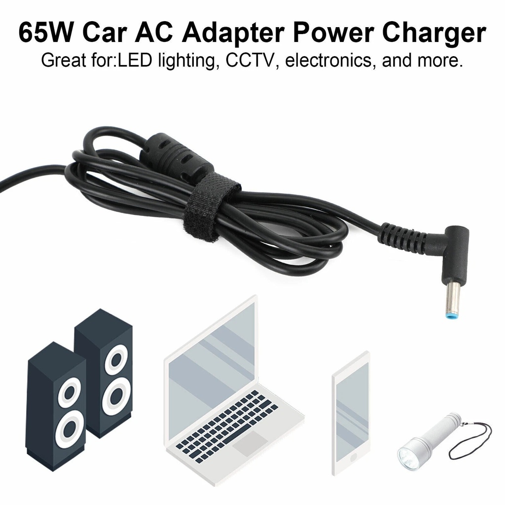 65w Hp Laptop Car Charger 4.5x3.0mm 19.5v 3.33a Blue Pin With Usb Port - 3