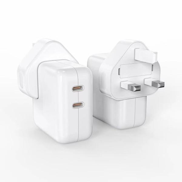 Iphone 35w Uk 3 Pin Dual Type C Fast Charging Pd Adapter - 2