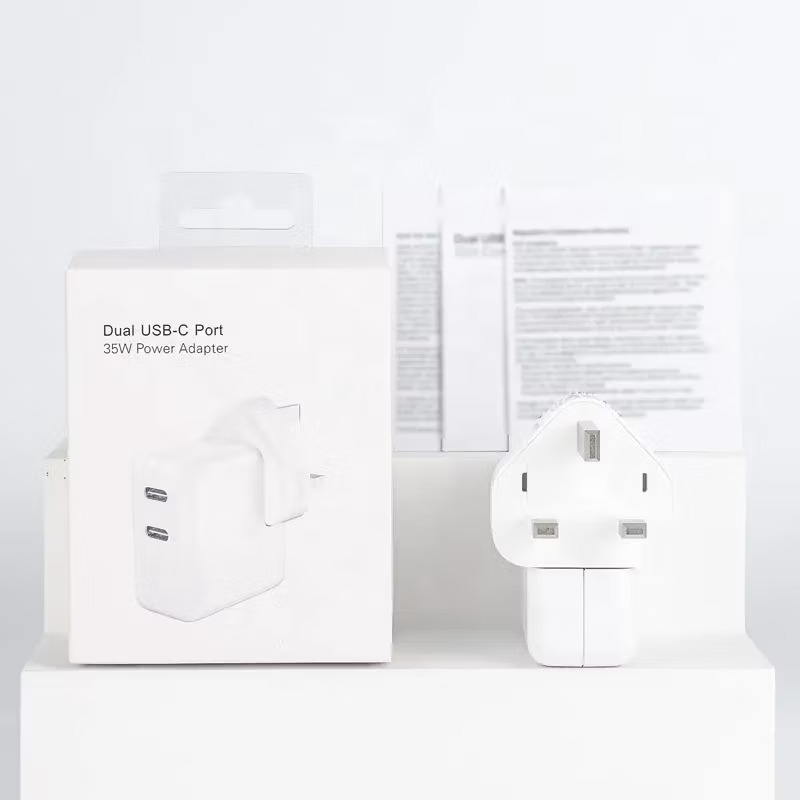 Iphone 35w Uk 3 Pin Dual Type C Fast Charging Pd Adapter - 3