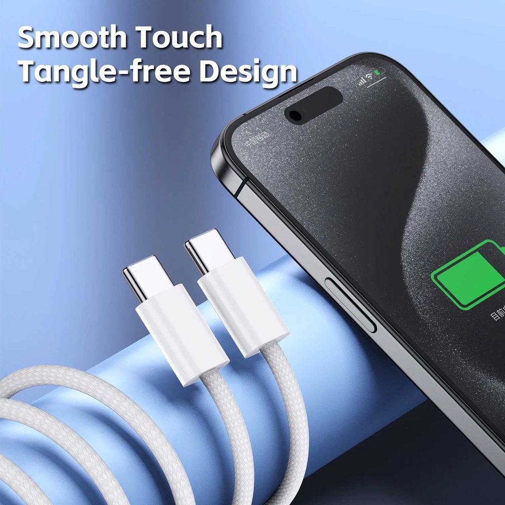 Iphone Pd 60w Fast Charging Nylon Type-c To C Cable For Iphone 15 Pro Max - 3