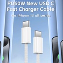 Iphone Pd 60w Fast Charging Nylon Type-c To C Cable For Iphone 15 Pro Max - 4
