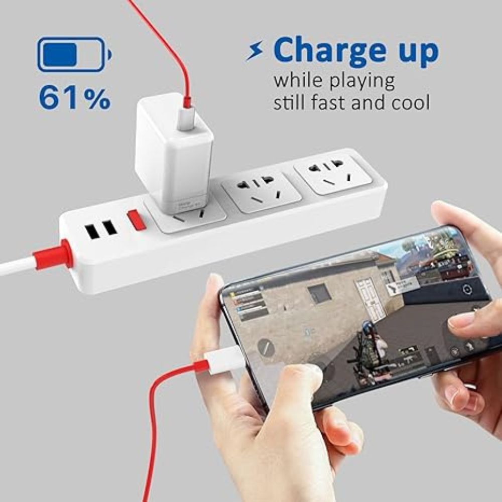 65w Original Oneplus Super Fast Warp Charge (eu Pin) With Usb Type C To Type C Cable - 2