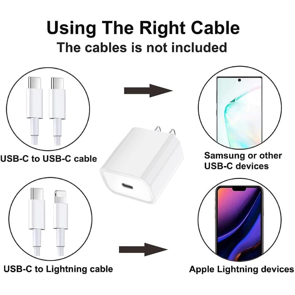 Iphone Usb-c Pd 20w Power Adapter Charger 2 Pin (usa Pin) - 4