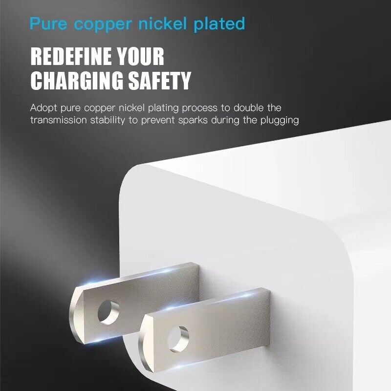 Iphone Usb-c Pd 20w Power Adapter Charger 2 Pin (usa Pin) With Cable - 2