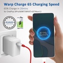 65w Original Oneplus Super Fast Warp Charge (eu Pin) With Usb Type C To Type C Cable - 3