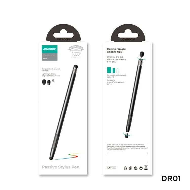Joyroom Jr-dr01 Dual Tips Passive Stylus Pen For Phones & Tablets (black) - 4
