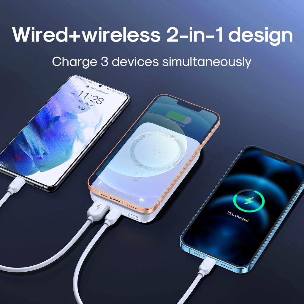 Joyroom Jr-w020 20w Wireless Power Bank 10000mah White - 2