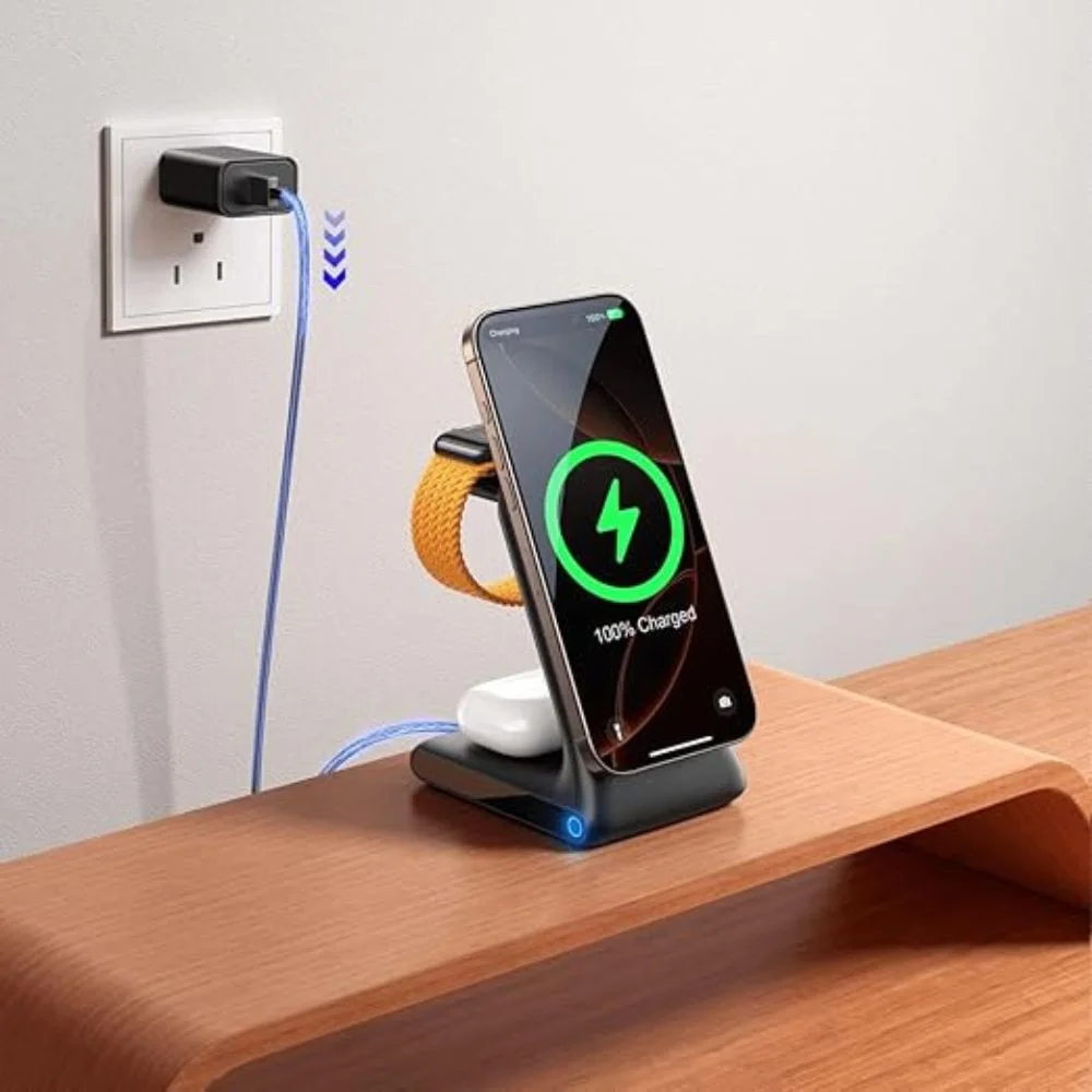 Joyroom Jr-w15 3-in-1 Wireless Charging Station Black - 2