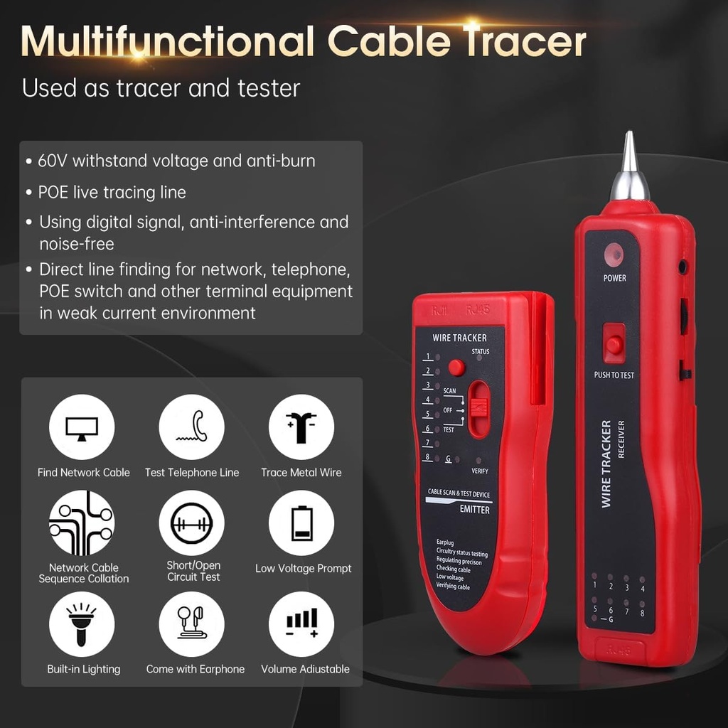 868 Network Lan Phone Tester Wire Tracker Usb Coaxial Cable Tester - 3