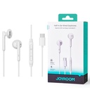 Joyroom-ec05 Type-c Series Half In-ear Wired Earphones-white - 4