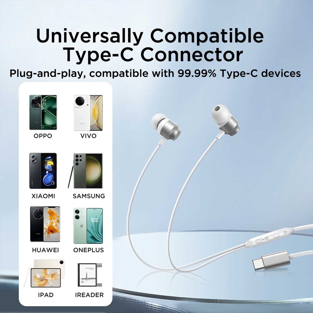 Joyroom-ec06 Type-c Series In-ear Metal Wired Earbuds Black - 2