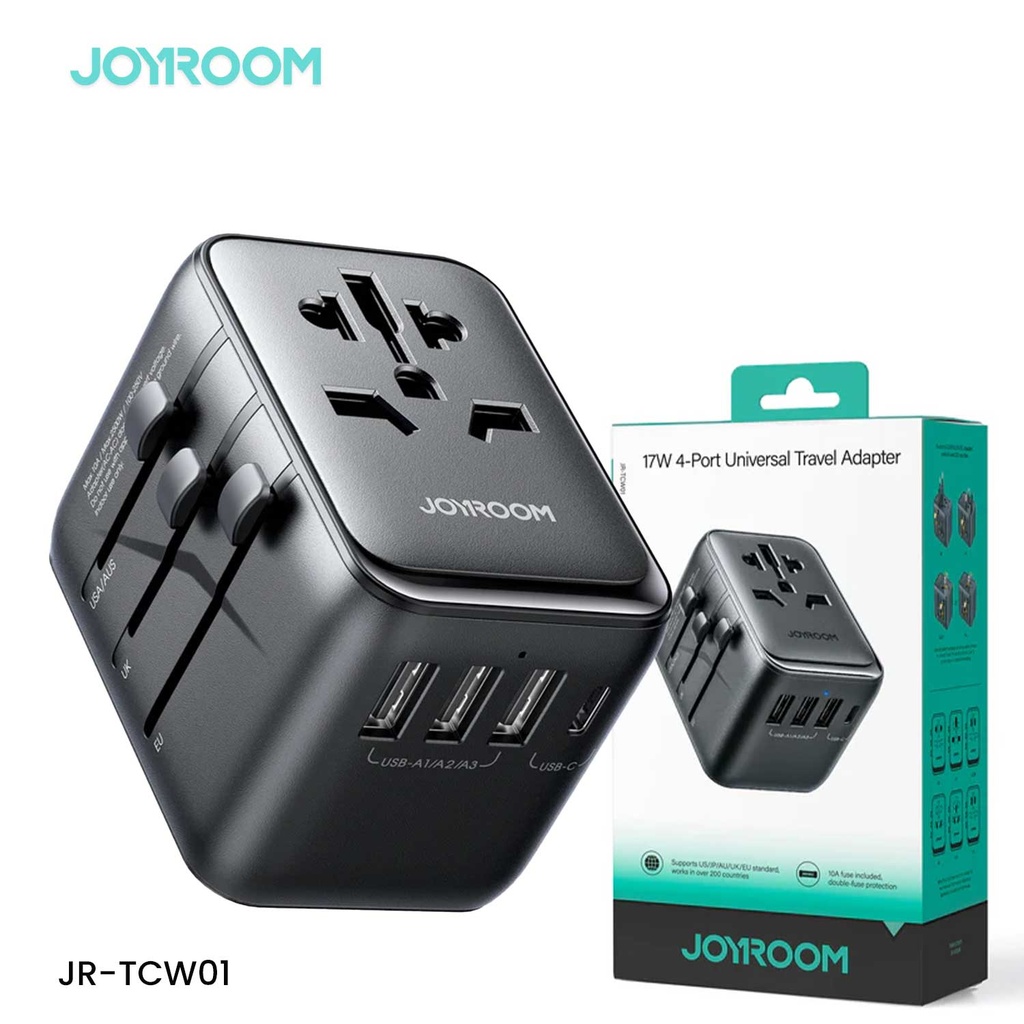 Jr-tcw01 17w 4-port Universal Travel Adapter Black - 4