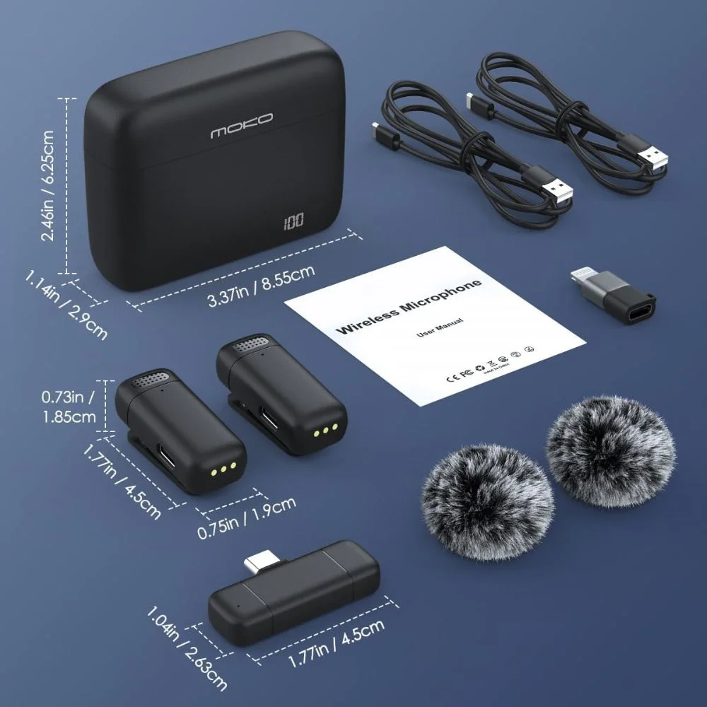 K13 Type-c Anc Dual Wireless Lavalier Microphone - 4