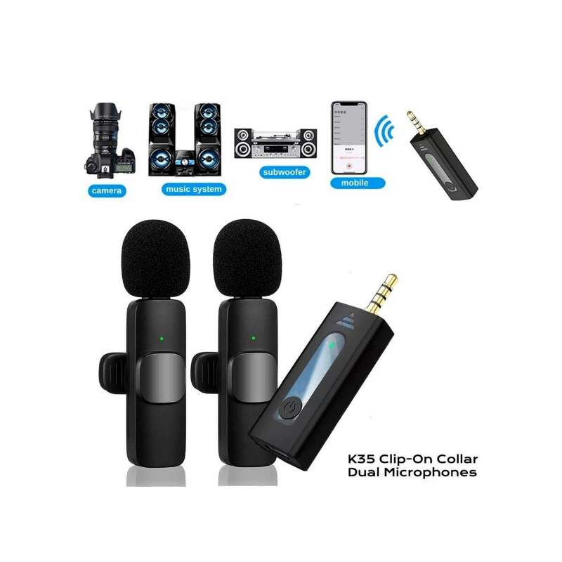 K35 High Quality Wireless Dual Microphone For Mobile Phone And Camera - 4