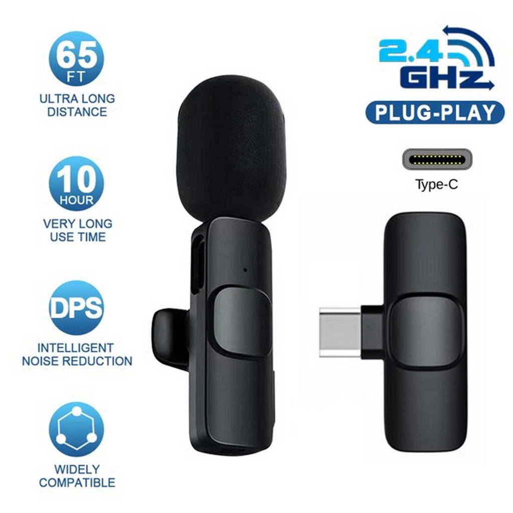K8 Collar Wireless Microphone Type C Supported - 3