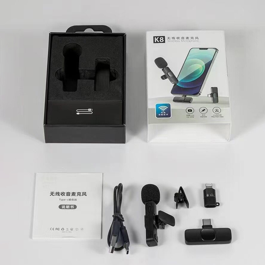 K8 Collar Wireless Microphone Type C Supported - 4