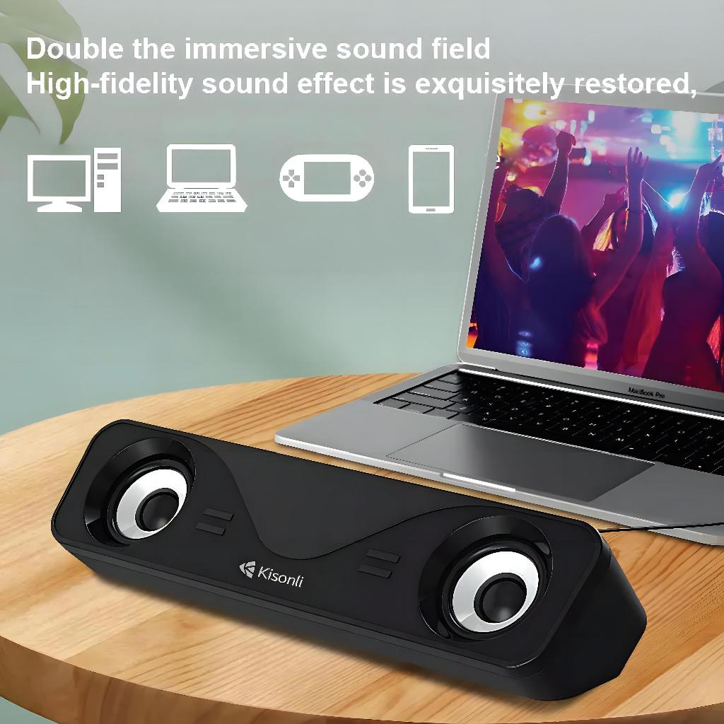 Kisonli I-610 Usb Home Theater System Soundbar Speaker For Pc Or Laptop - 4
