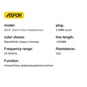 A219 Aspor 3.5mm Earphonehandfree Universal With High Bass Quality Sound - 2