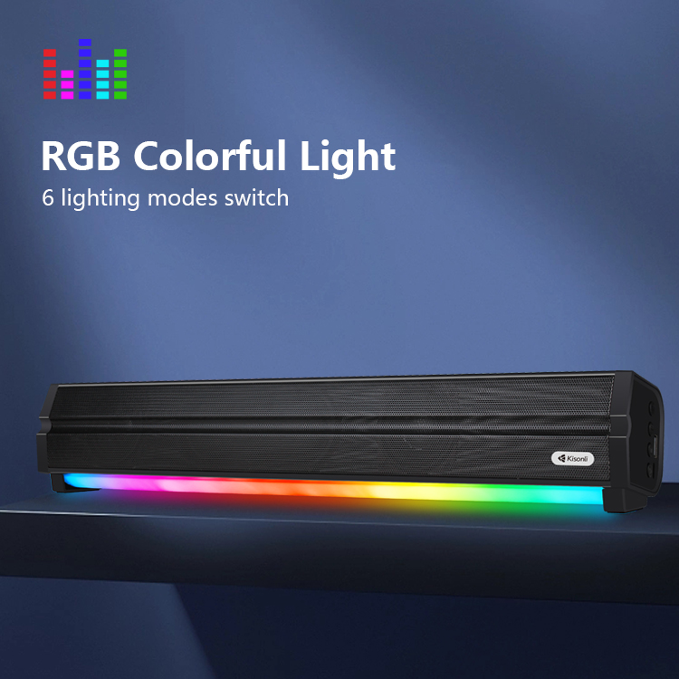 Kisonli Led-802 Rgb Wireless Bt 5.3 Modern Retro Design Soundbar - 2