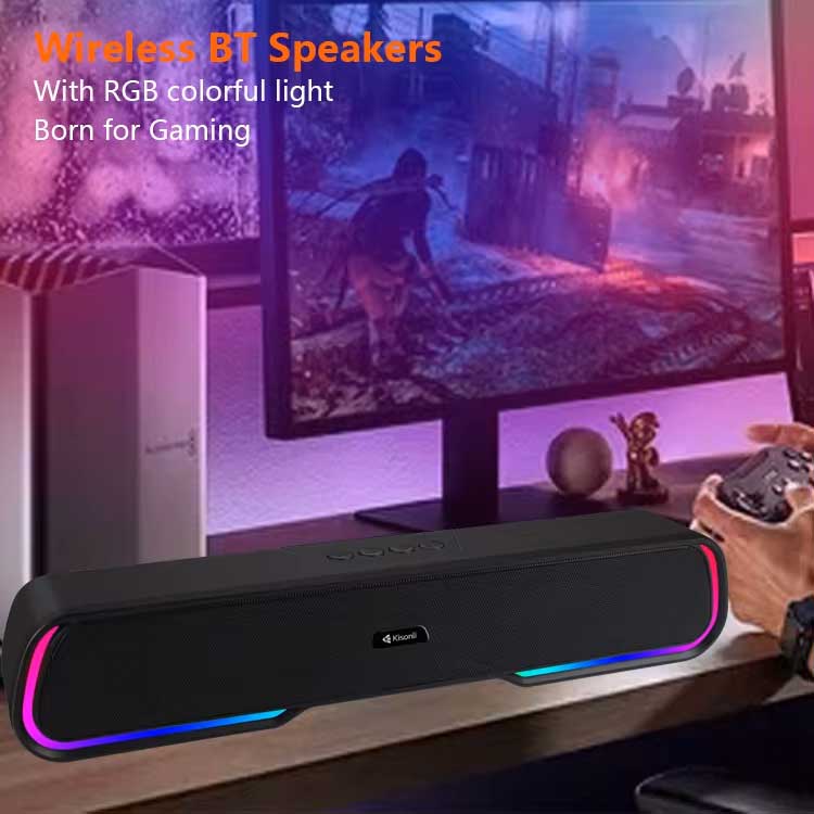 Kisonli Led-913 Sound Bar Bluetooth Gaming Colorful Light Speaker With Rgb Light - 2