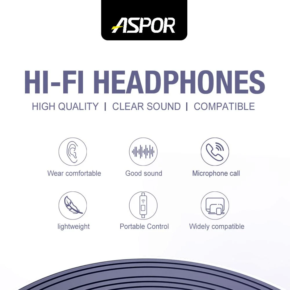 A219 Aspor 3.5mm Earphonehandfree Universal With High Bass Quality Sound - 3