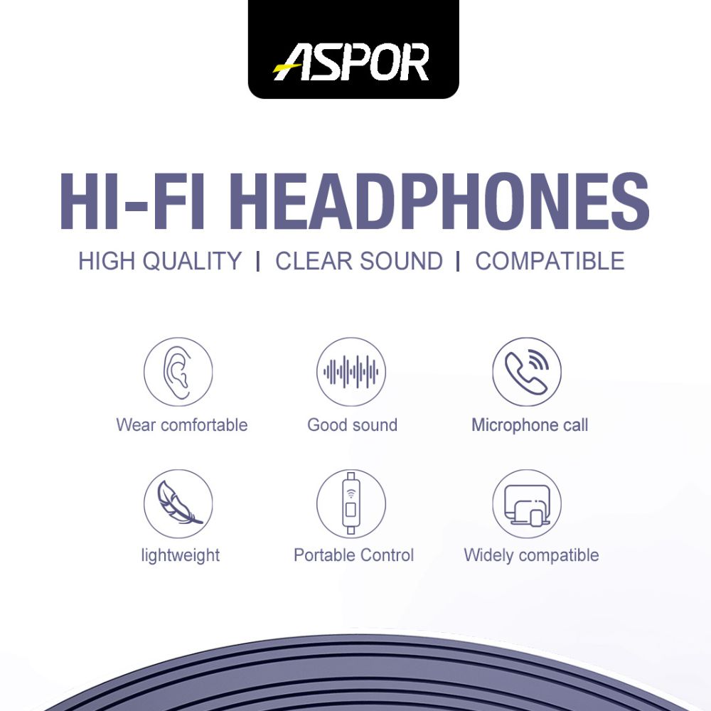 A219 Aspor 3.5mm Earphonehandfree Universal With High Bass Quality Sound - 3