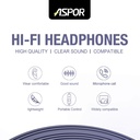 A219 Aspor 3.5mm Earphonehandfree Universal With High Bass Quality Sound - 3