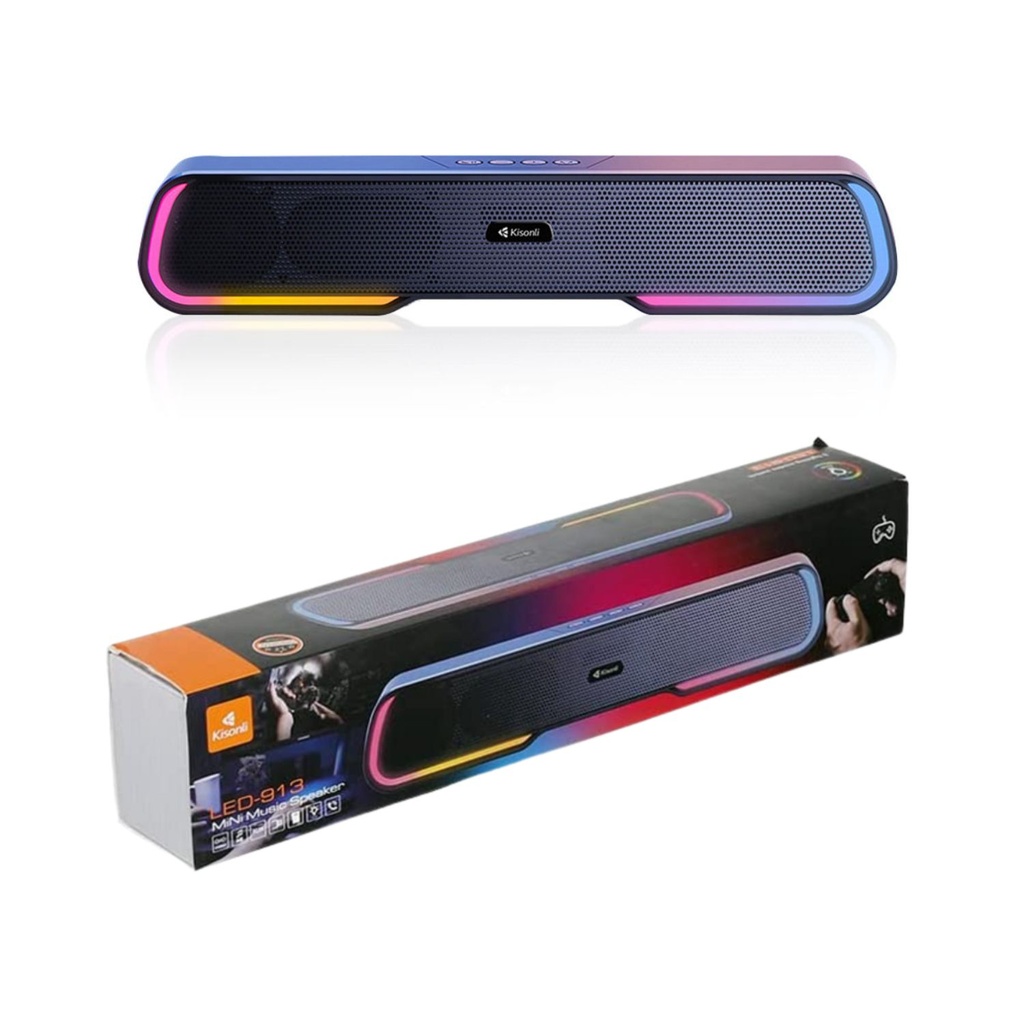 Kisonli Led-913 Sound Bar Bluetooth Gaming Colorful Light Speaker With Rgb Light - 4