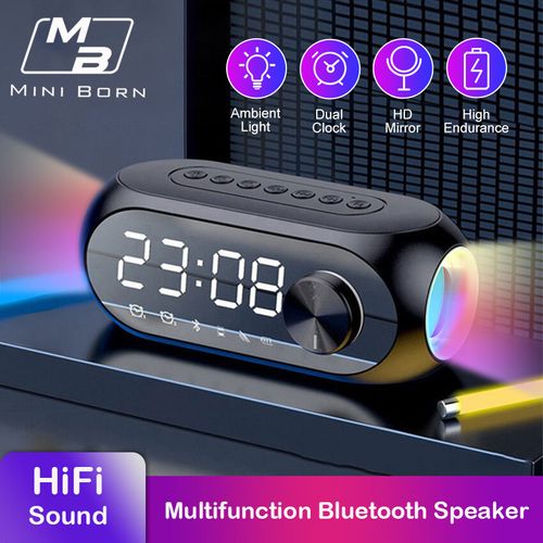 Kisonli Lp-2s Rgb Speaker Alarm Clock Bluetooth 5.0 Tf-card For Mobile - 3