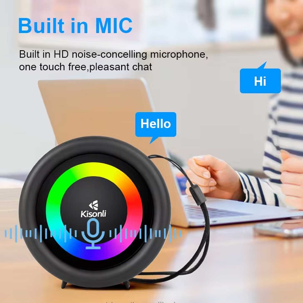 Kisonli S16 Tws Dj Powered Portable Mini Fm Radio Speaker With Soft Cord Handle - 3