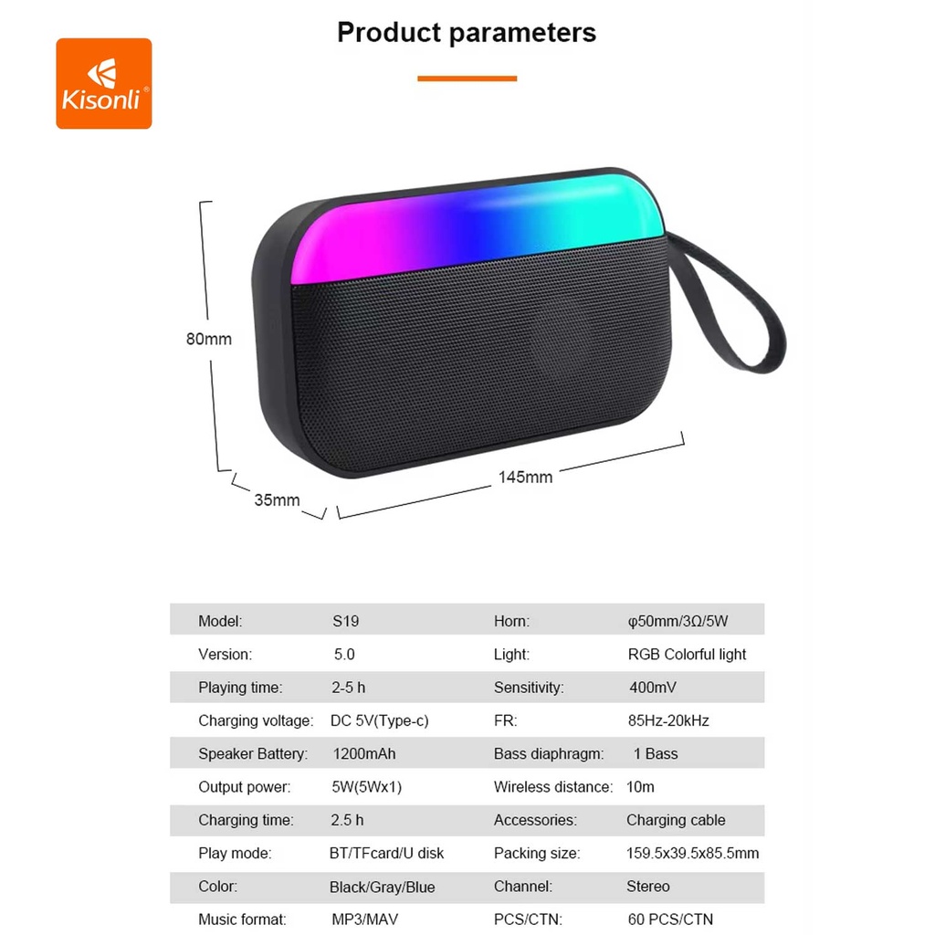 Kisonli S19 Portable Bluetooth Mini Speaker - 2