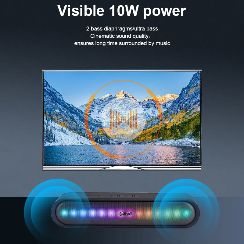 Kisonli Wireless Bluetooth Longbar Speaker Led-915 - 2