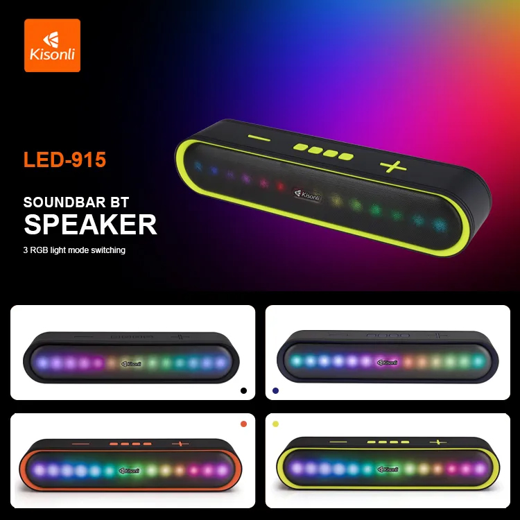 Kisonli Wireless Bluetooth Longbar Speaker Led-915 - 3