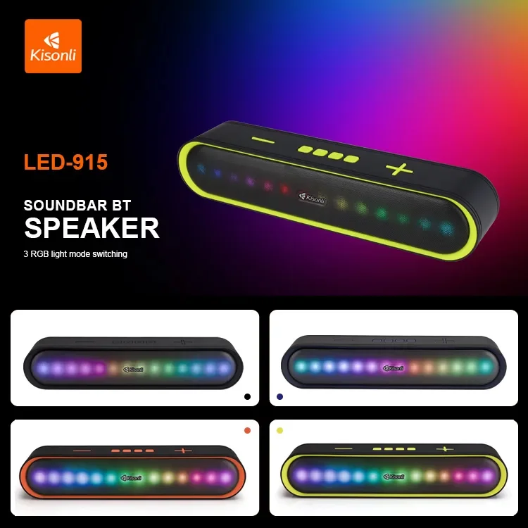 Kisonli Wireless Bluetooth Longbar Speaker Led-915 - 3