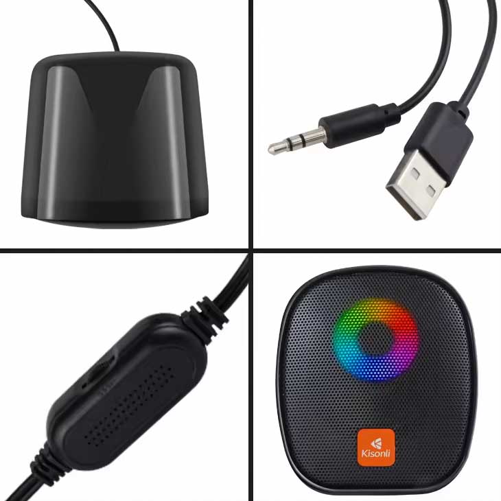 Kisonli X11 Rgb Gamer Pc Mini Usb Speaker With 6w Power - 2