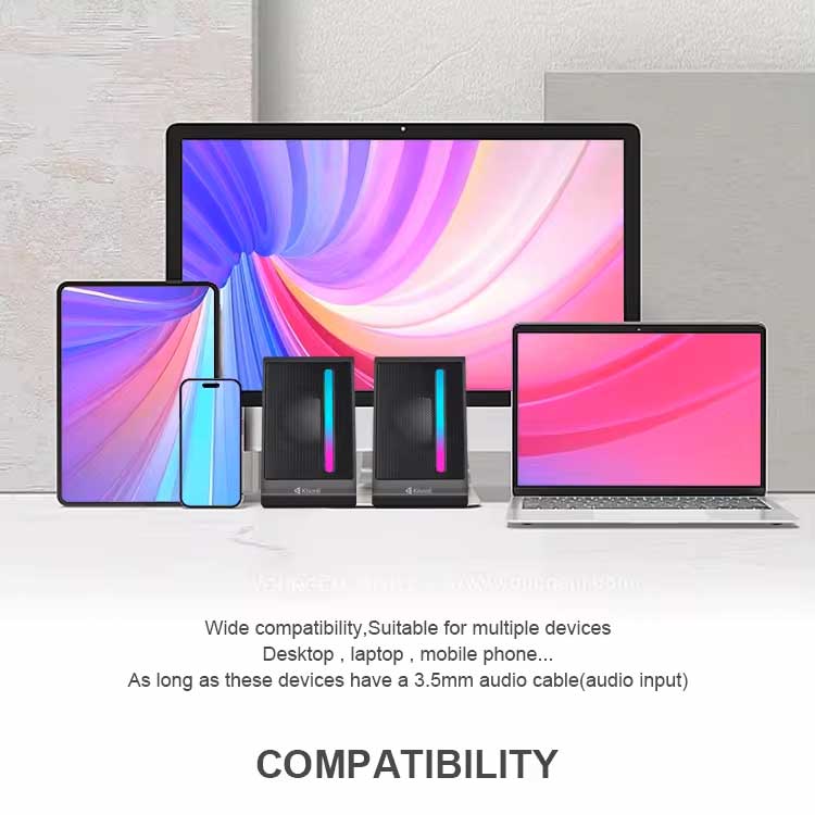 Kisonli X16 Mini Usb 2.0 Portable Speaker For Laptop Pc With Rgb Light - 3