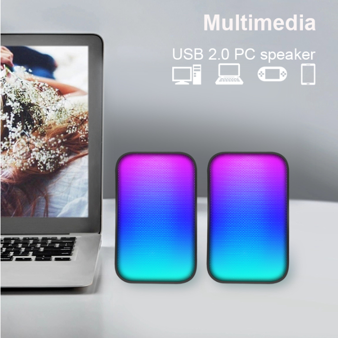 Kisonli X17 Speaker Gaming 2.0 Rgb Lights With Volume Control For Pc Or Laptop - 3