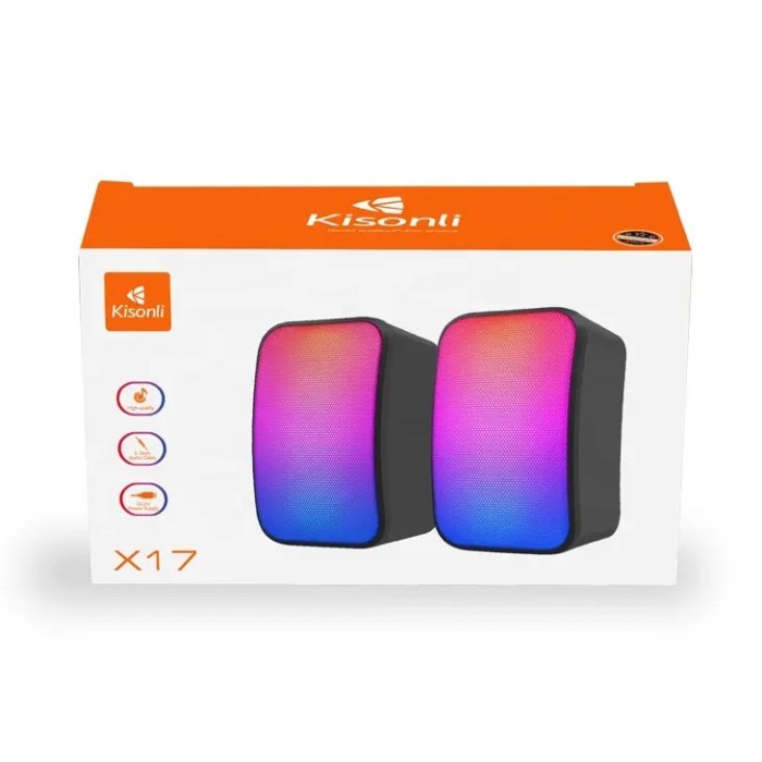 Kisonli X17 Speaker Gaming 2.0 Rgb Lights With Volume Control For Pc Or Laptop - 4