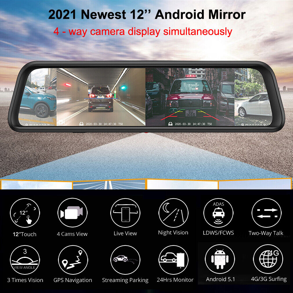L830 Car Dvr Mirror Dual Camera Frontback 1080p - 2