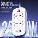 Ldnio Sc4407c 2500w Power Extension 4 Sockets 2 Usb-a + 2 Usb-c 2m - 2